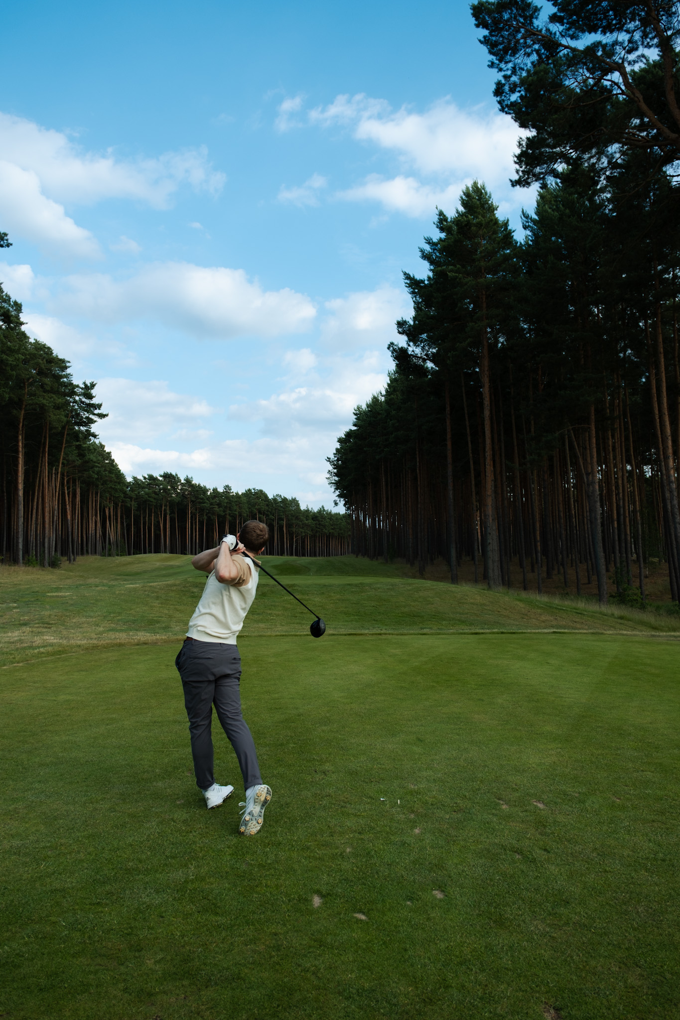 Coastal links course green overlooking the sea